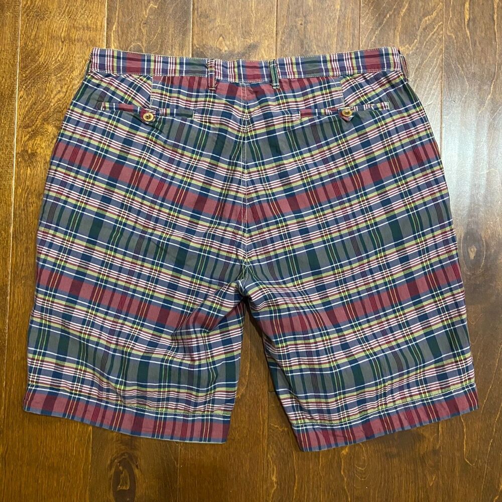 Polo Ralph Lauren Vintage Madras Reversible Shorts Plaid Tan Men's Size 34 - Picture 4 of 9